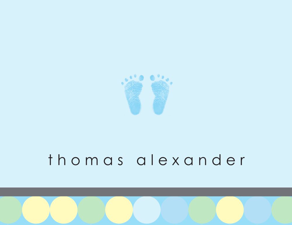 Baby Feet Boy Folded Note