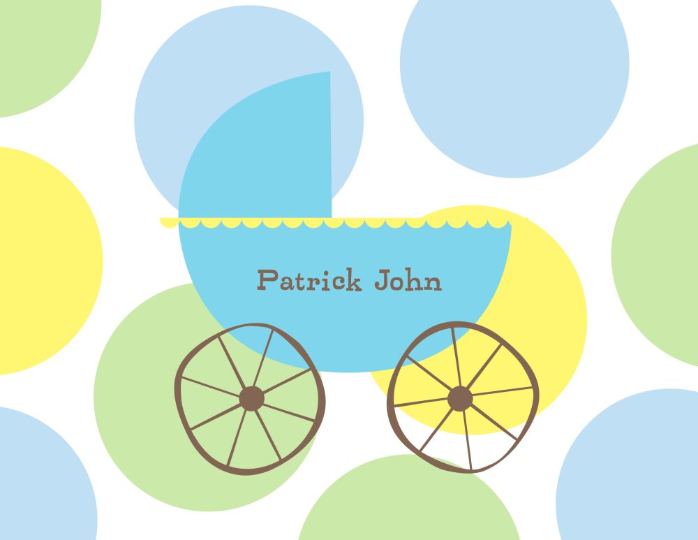 Vintage Carriage Boy Folded Note