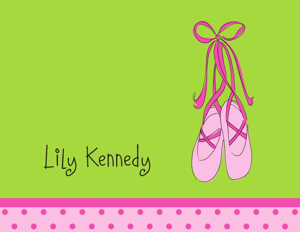 Ballet Slippers Folded Note