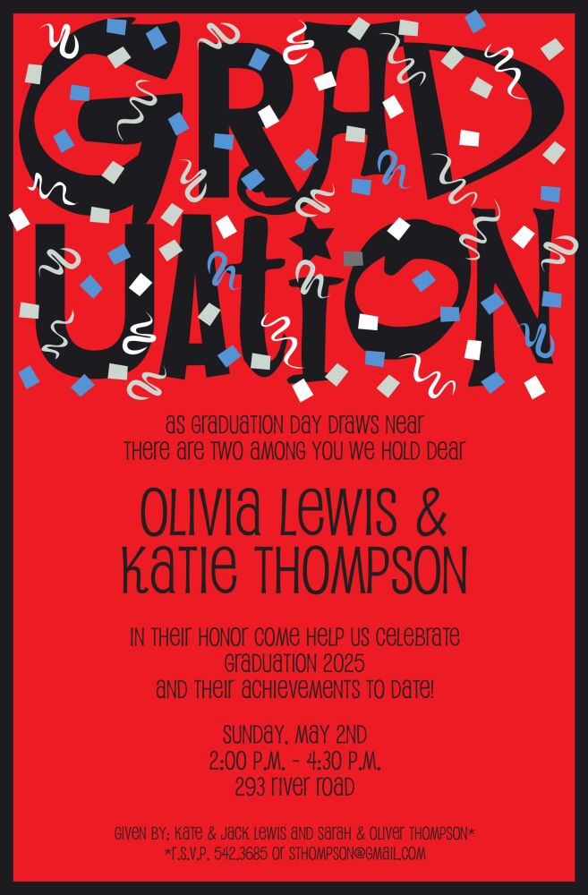 Grad Confetti Invitation