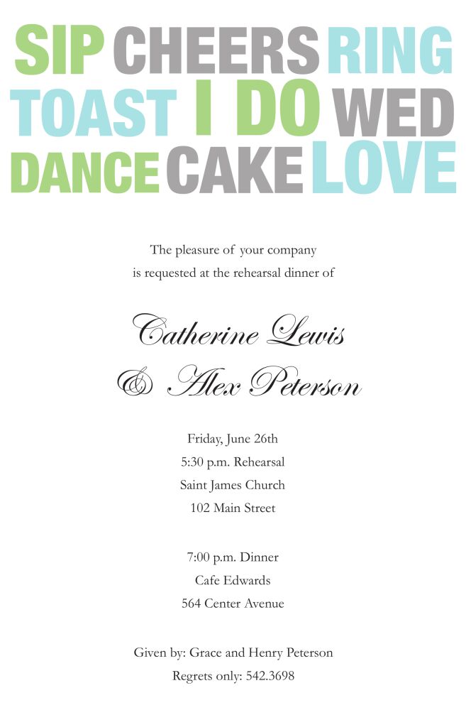 Wedding Words Invitation