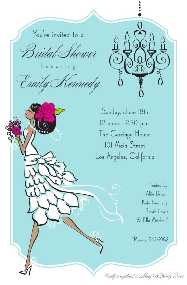 Vintage Bride Blue Invitation