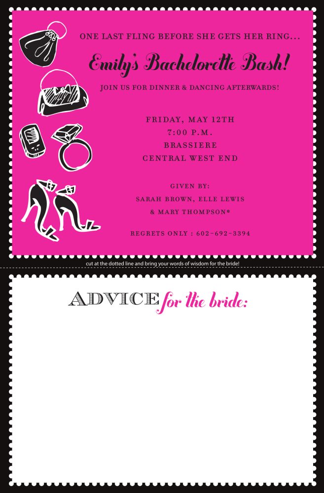 Bachelorette Advice Invitation