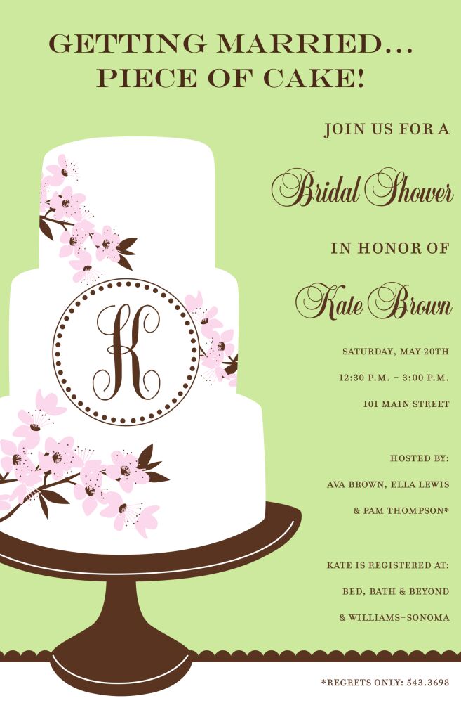 Monogram Cake Invitation
