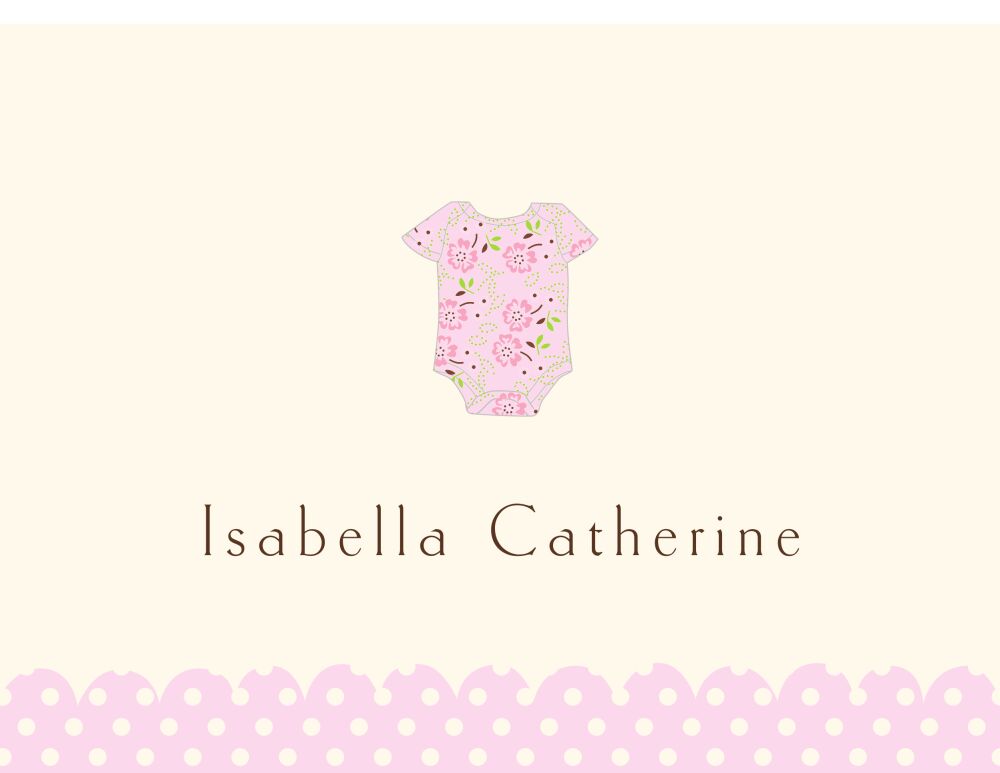 Onesie Girl Folded Note