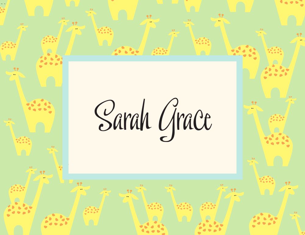 Giraffes Folded Note