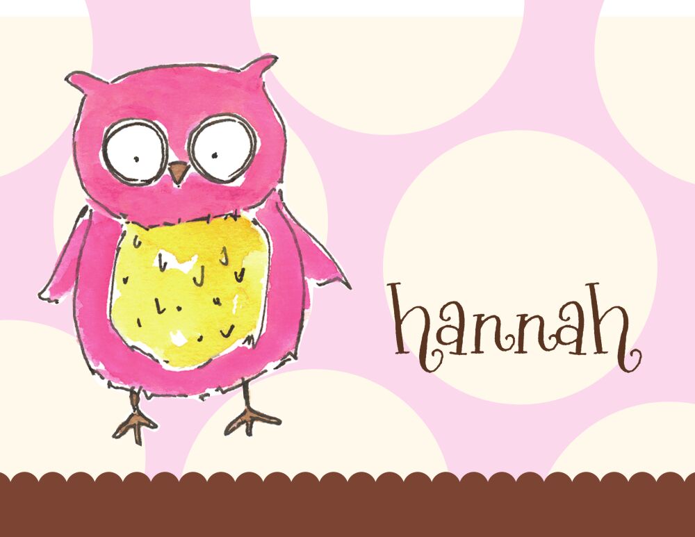 Owl Girl Folded Note