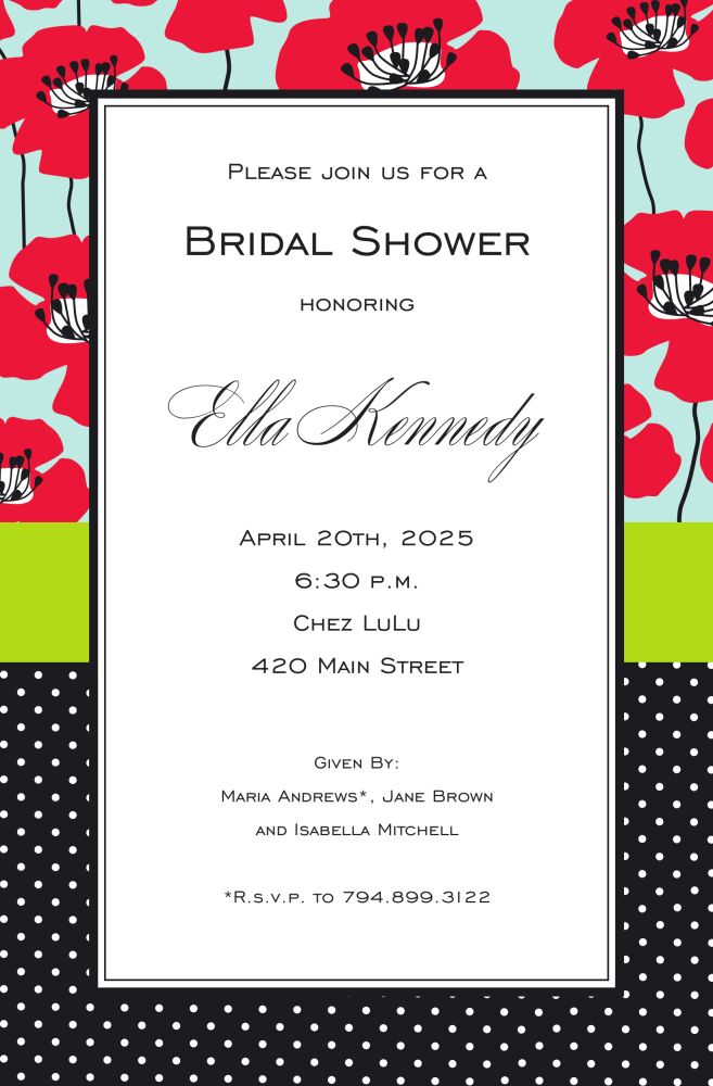 Poppycock Invitation