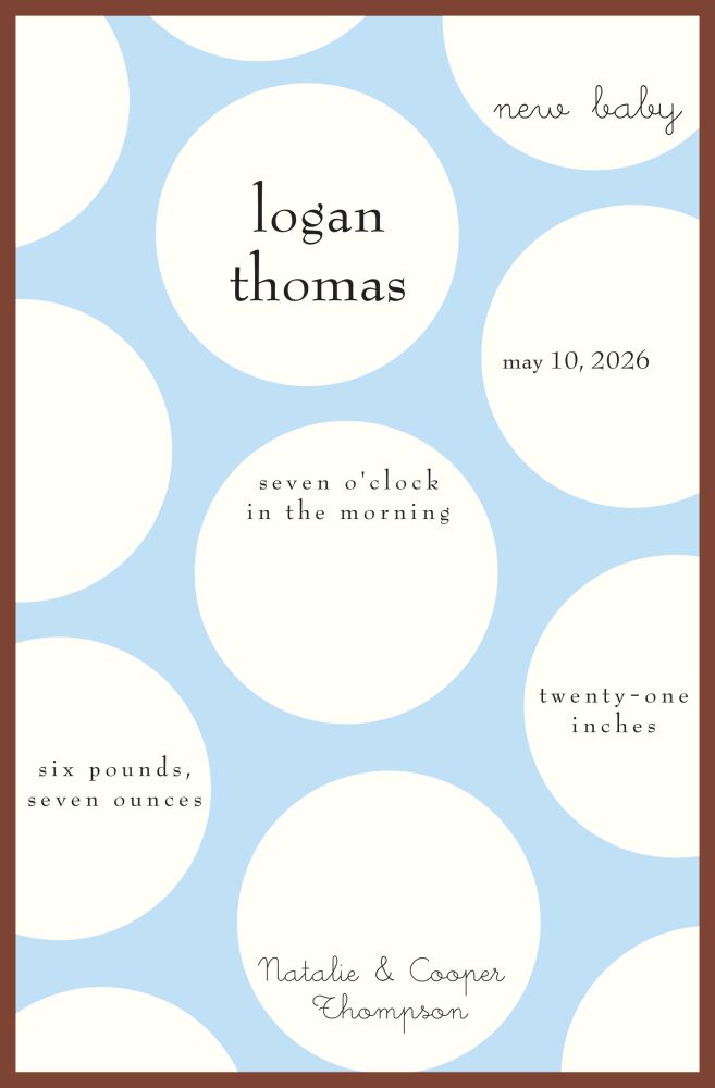 Blue Polka Invitation