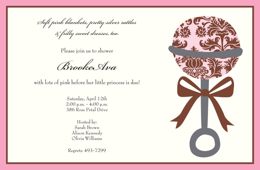 Rattle Pink Invitation