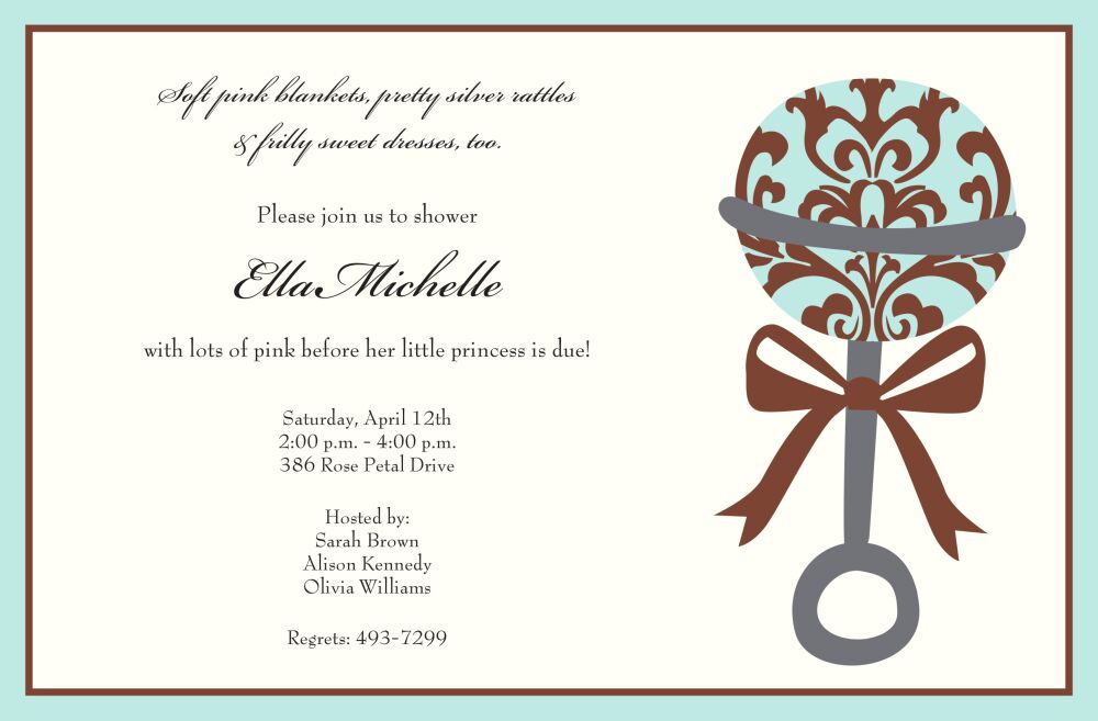 Rattle Blue Invitation