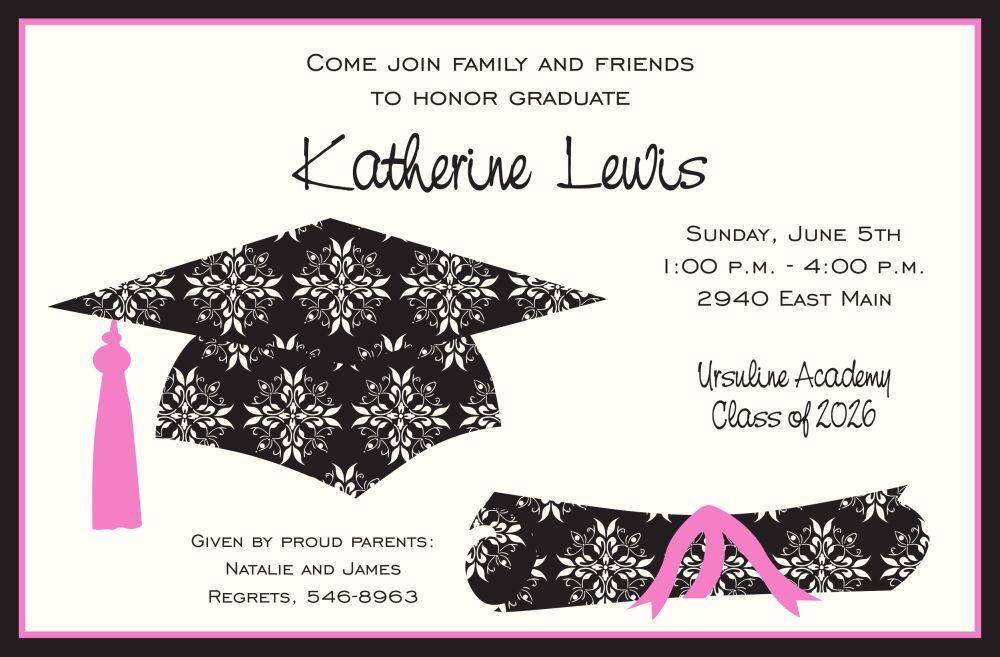 Deco Grad Invitation