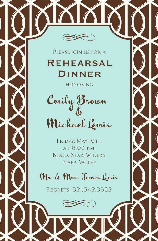 Mocha Trellis Invitation