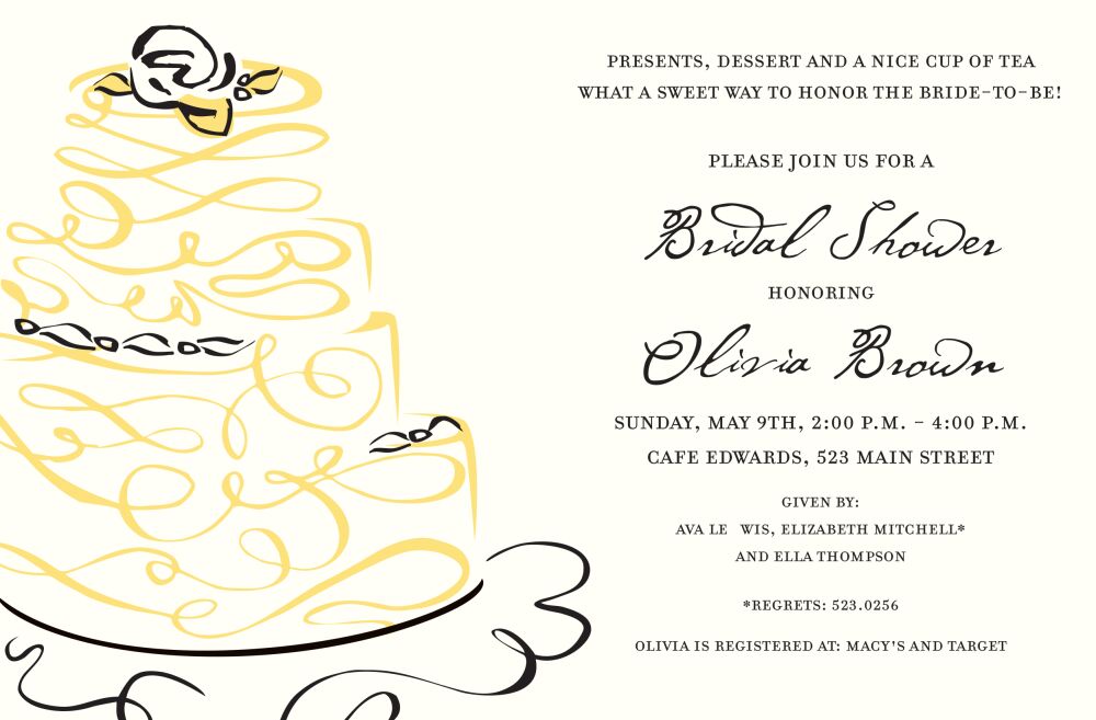 Scroll Cake Invitation