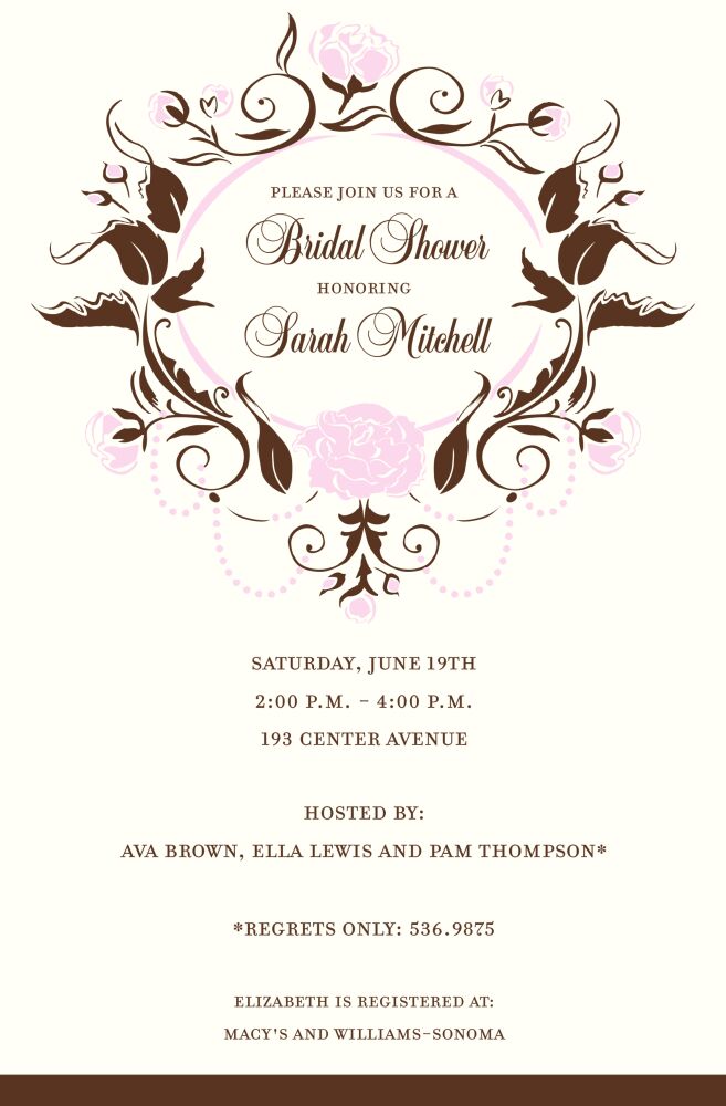 Foliage Pink Invitation
