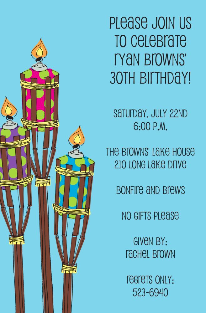 Tiki Torches Invitation