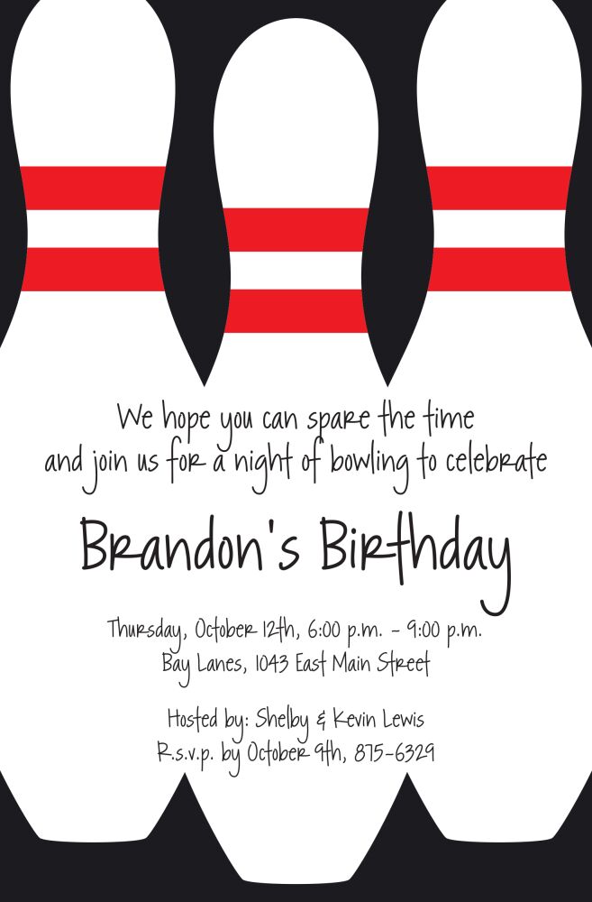 Bowling Pins Invitation