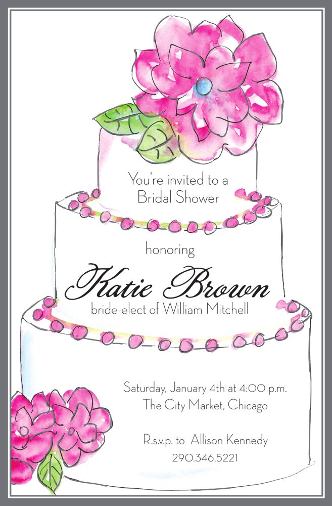 Floral Cake Invitation