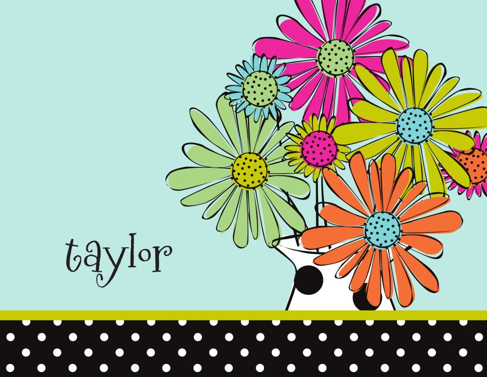 Daisy Vase Folded Note