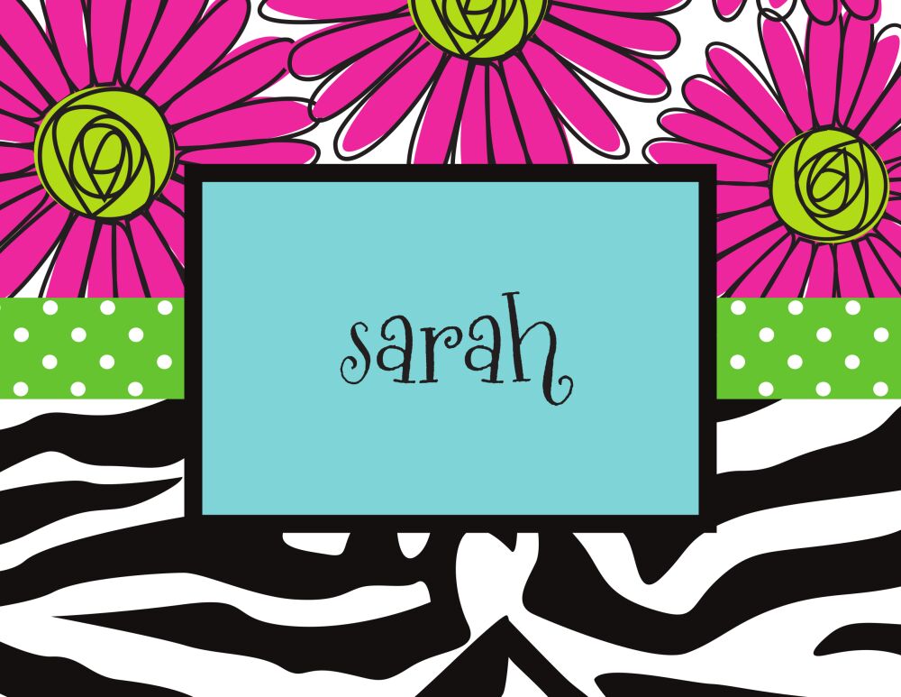 Zebra Daisies Folded Note