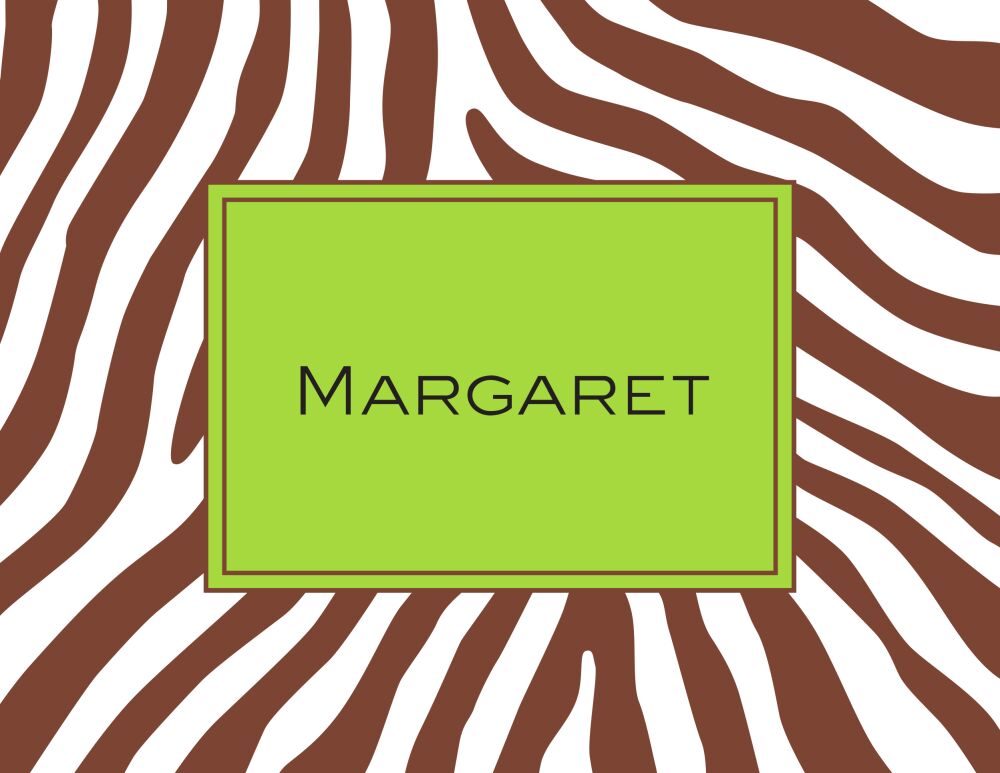 Zebra Box Lime Folded Note