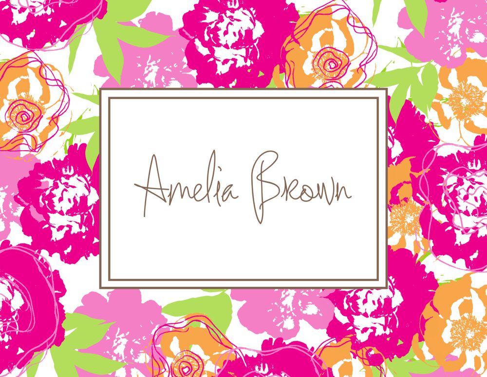 Peony Pink Folded Note