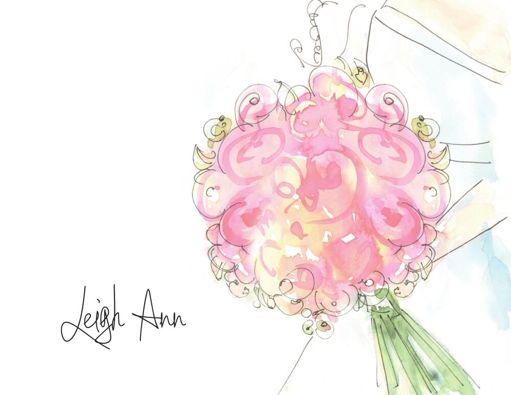 Her Bouquet Folded Note