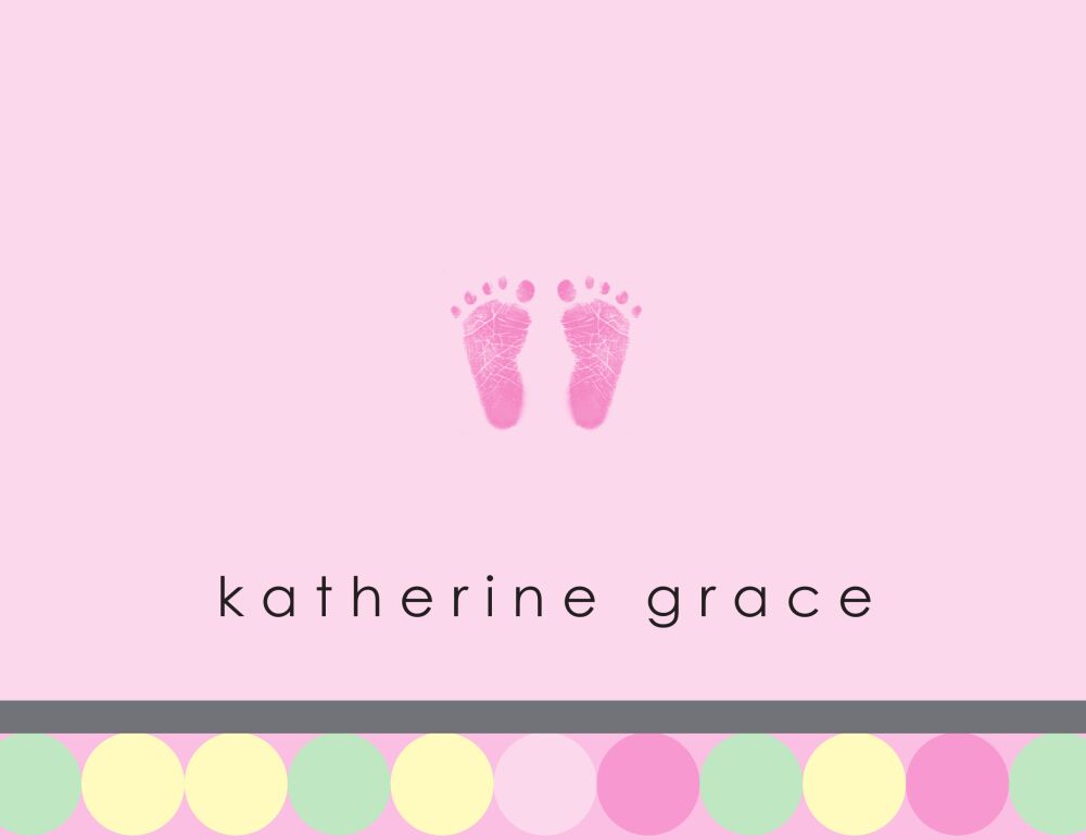 Baby Feet Girl Folded Note
