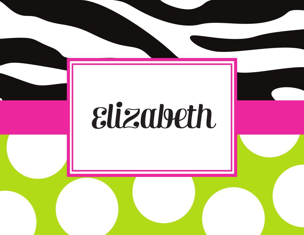 Citron Zebra Folded Note