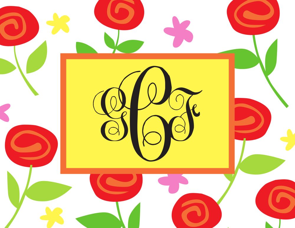 Rosy Posy Folded Note