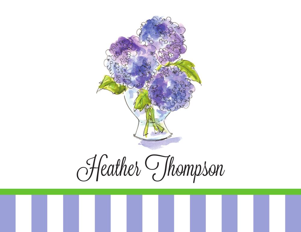 Hydrangeas Folded Note