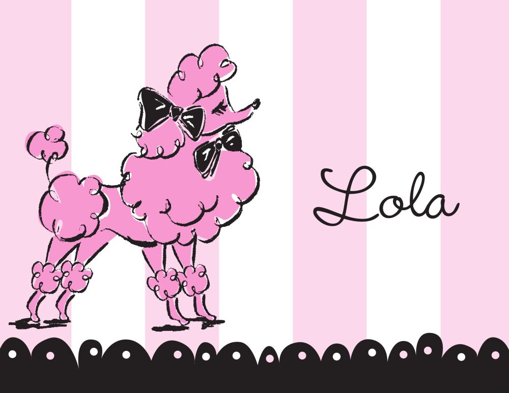 Pink Poodle Folded Note