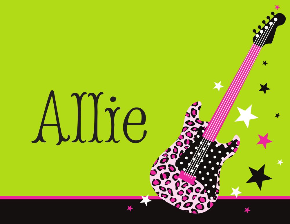 Rock Girl Folded Note