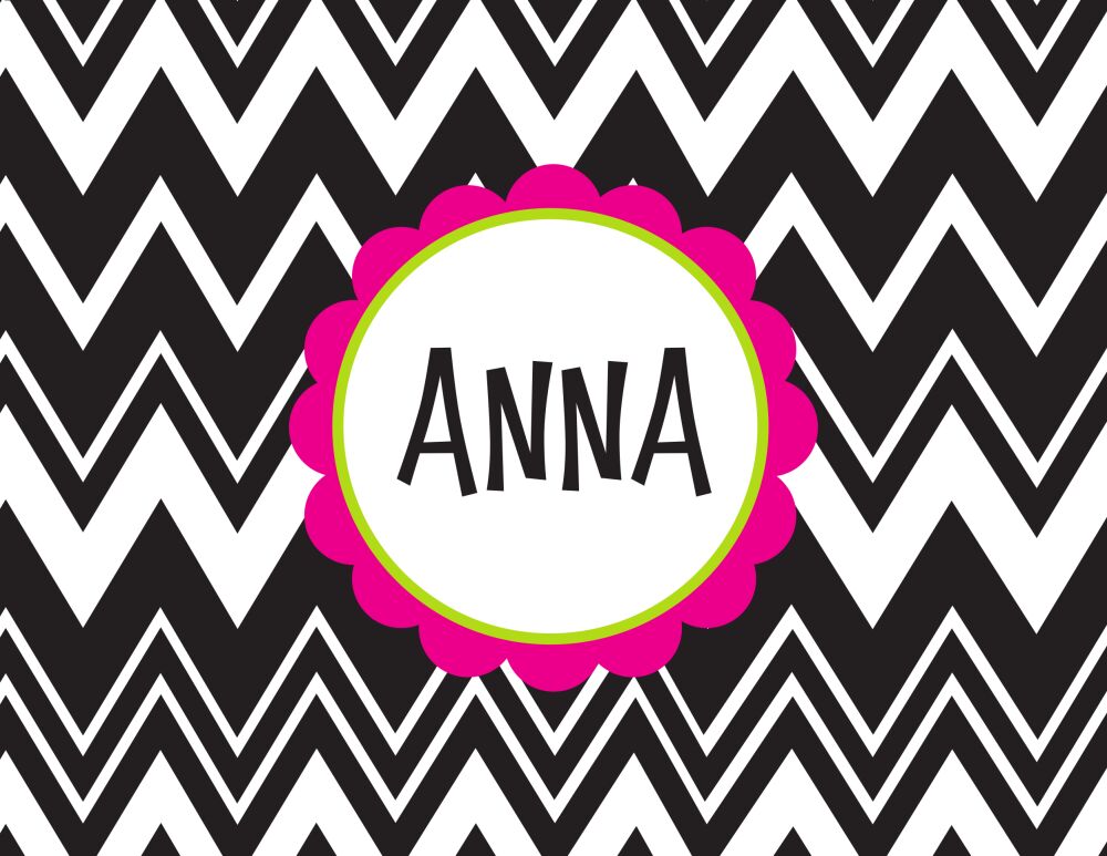 Chevron & Pink Folded Note