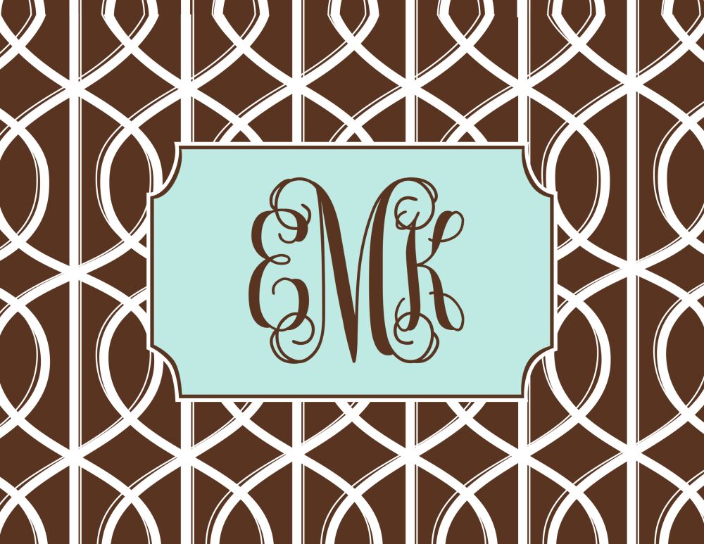 Mocha Trellis Folded Note