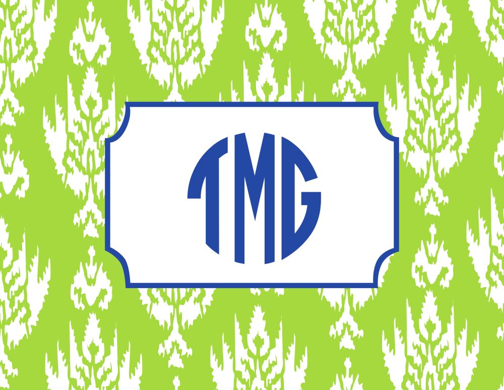 Avocado Ikat Folded Note