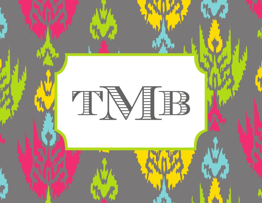 Slate Ikat Folded Note