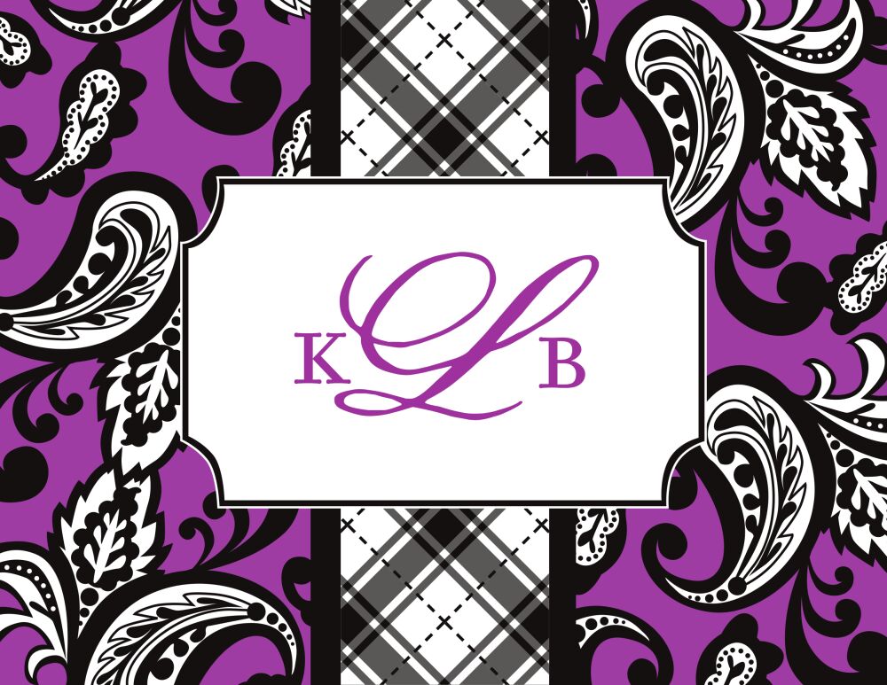 Preppy Mix Purple Folded Note