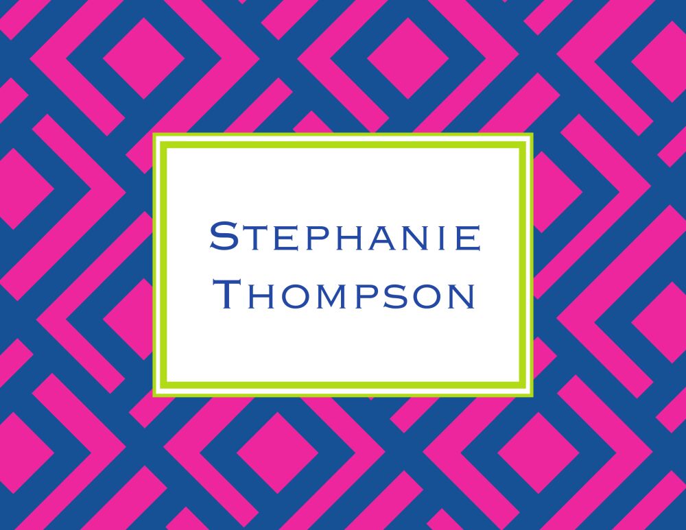 Tiles Blue & Pink Folded Note