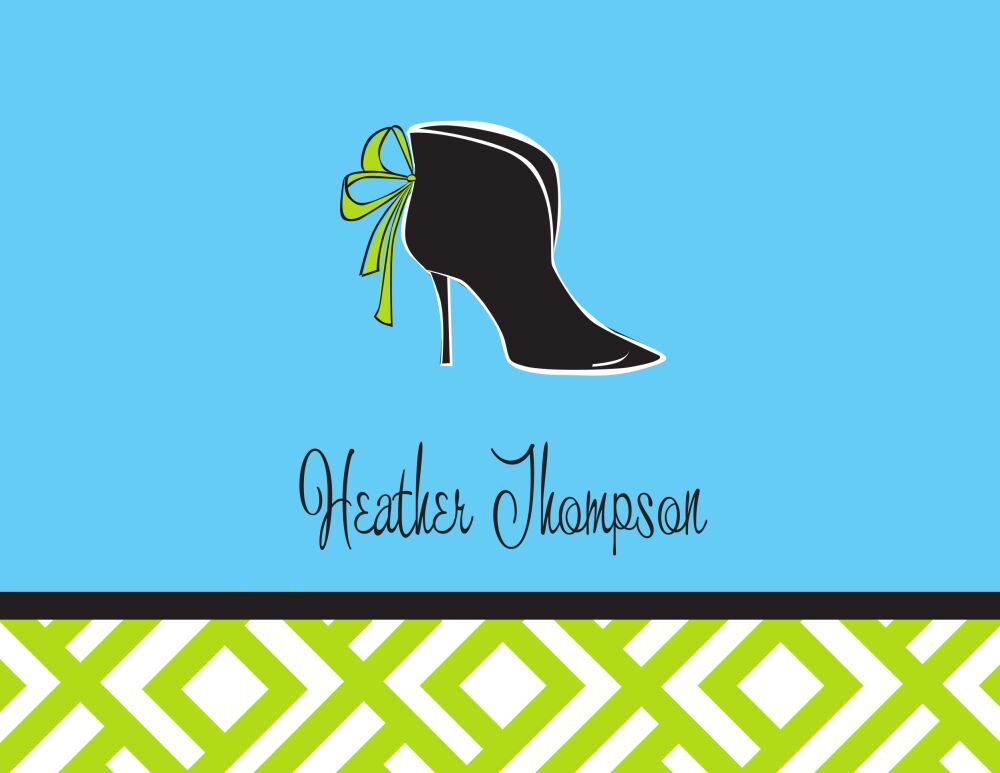 Stiletto Boot Black Folded Note