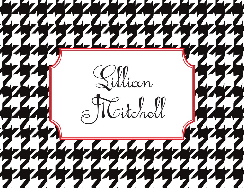 Classic Houndstooth Folded Note