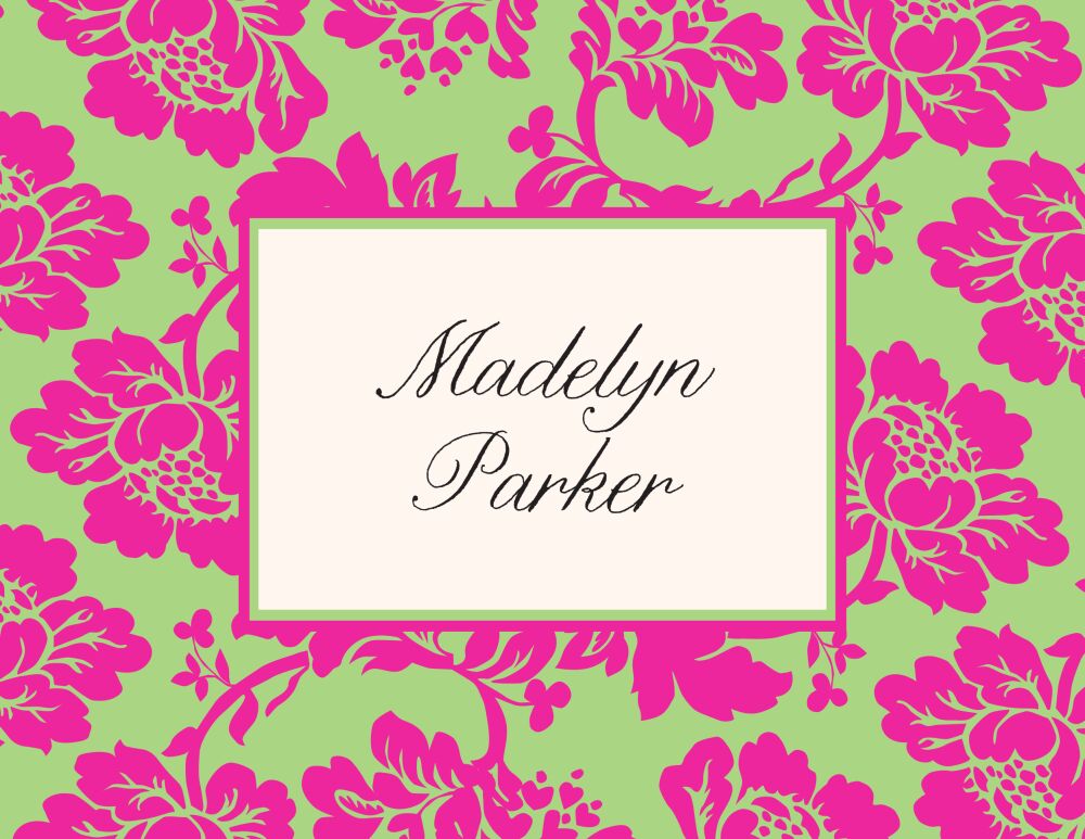 Peonies Pattern Folded Note