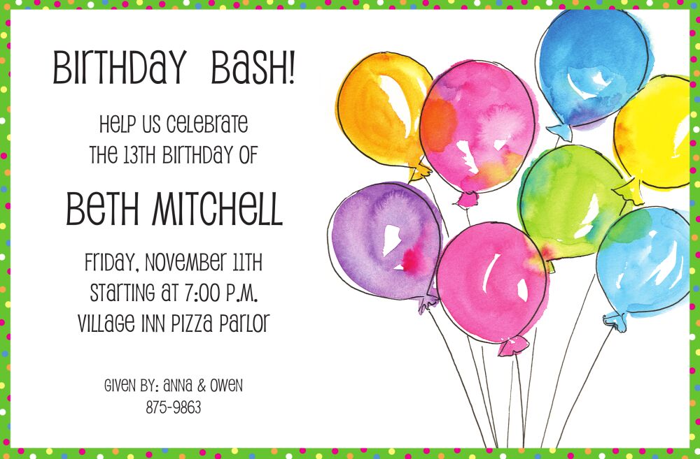 Balloons Invitation