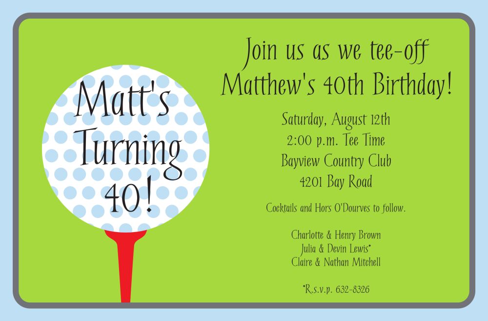 Tee Off Invitation