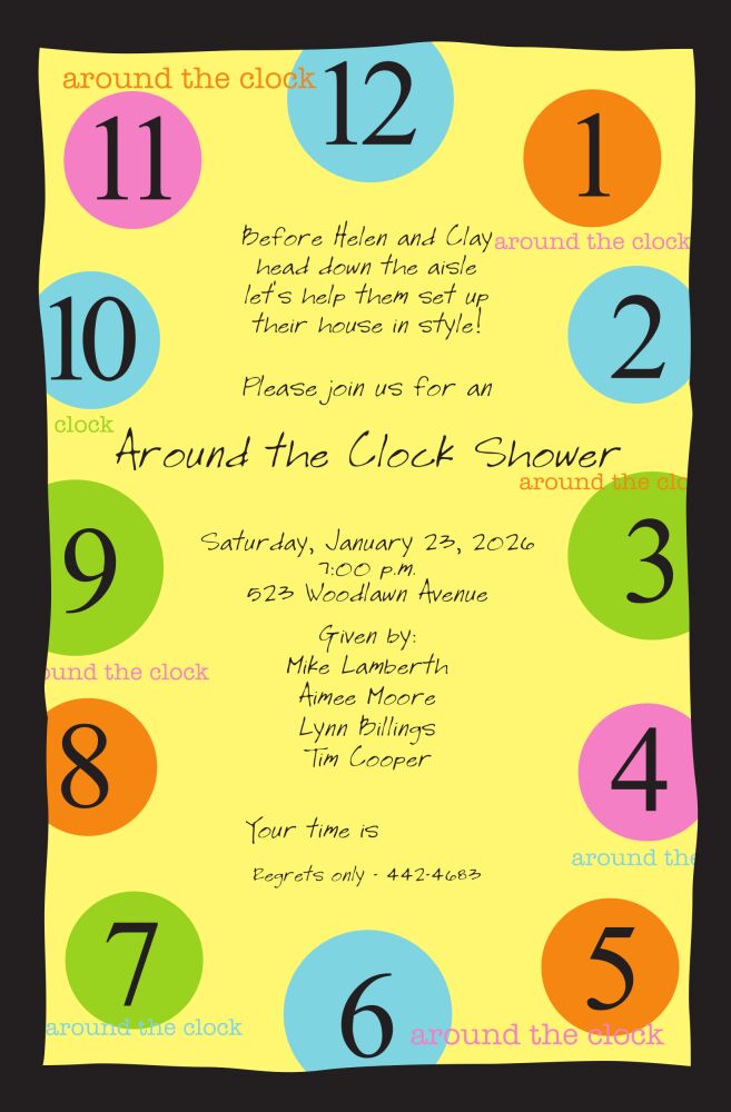 Retro Around the Clock Invitation