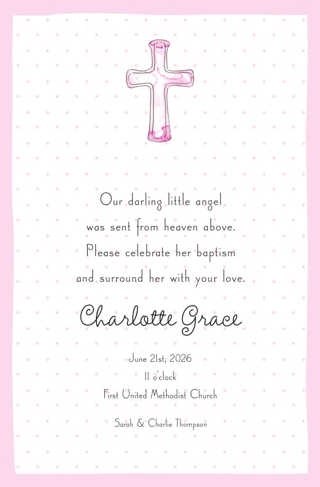 Cross Pink Invitation
