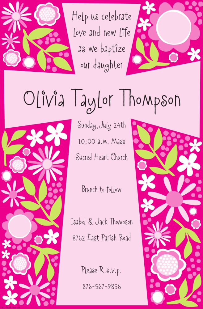 Girl Cross Invitation