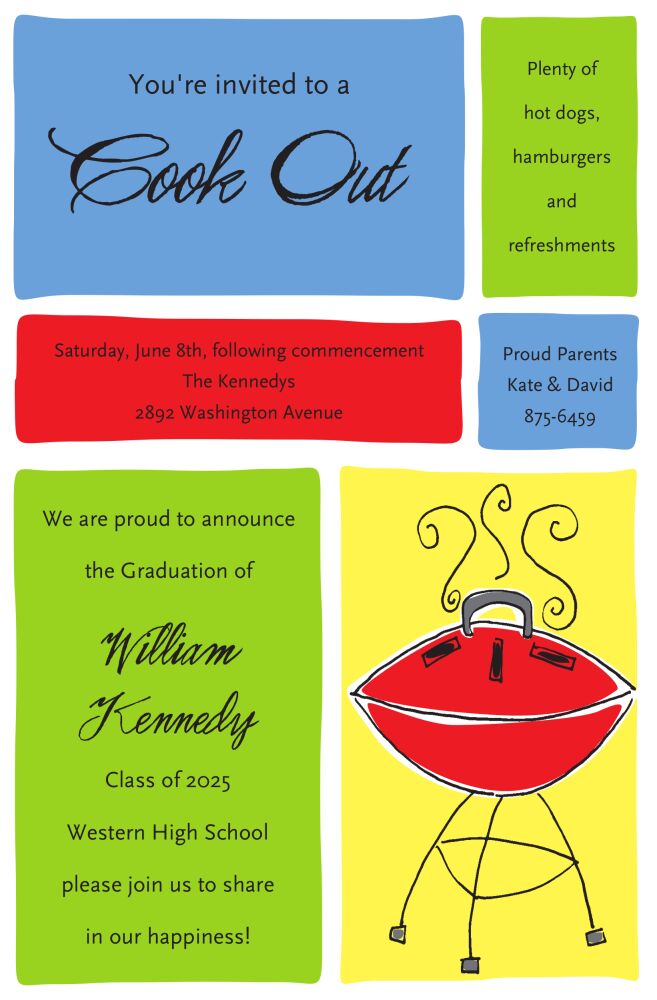 Cookout Blocks Invitation