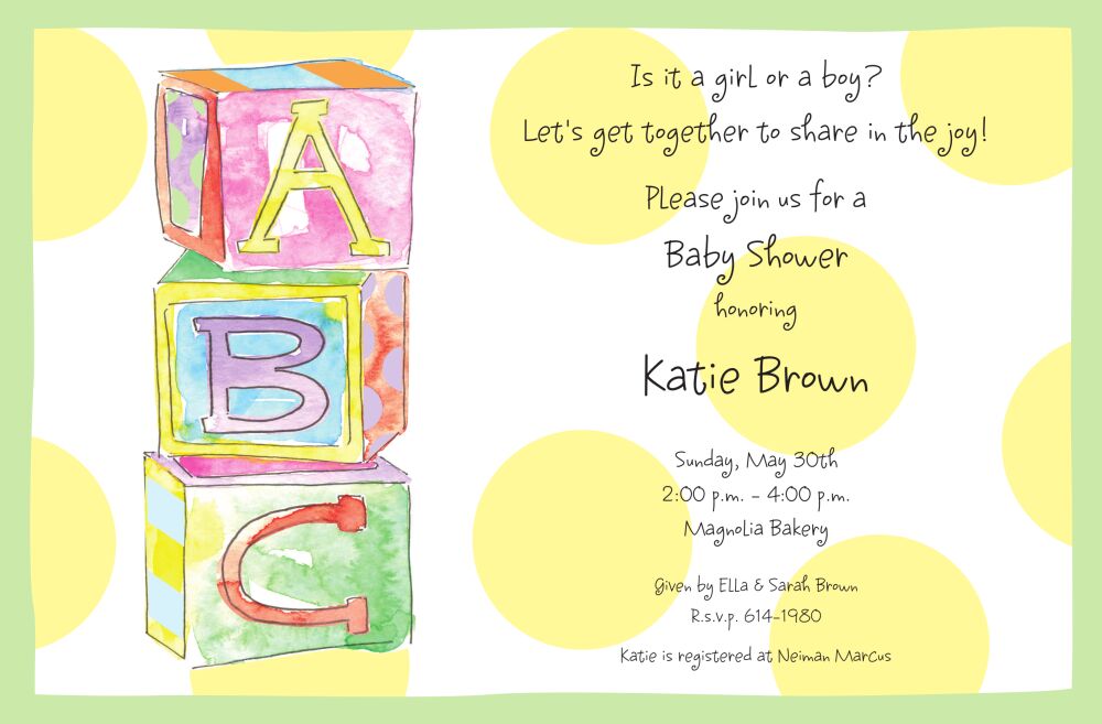 Baby Blocks Invitation