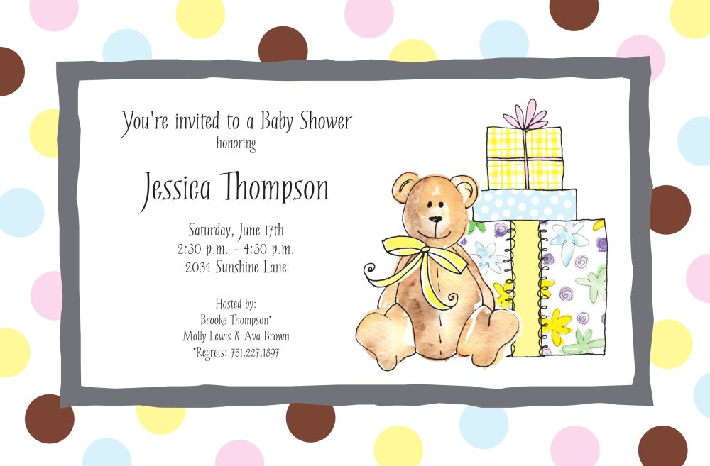 Baby Shower Bear Invitation
